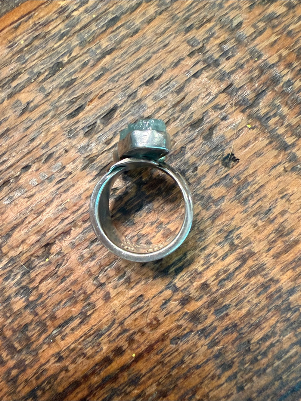 Lilly Barrack Sterling Silver Ring with Aquamarine & Opalescent Cabochon. - Picture 7 of 9